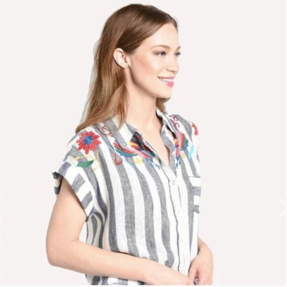 THML EMBROIDERED STRIPE SHIRT S - Picture 10 of 10
